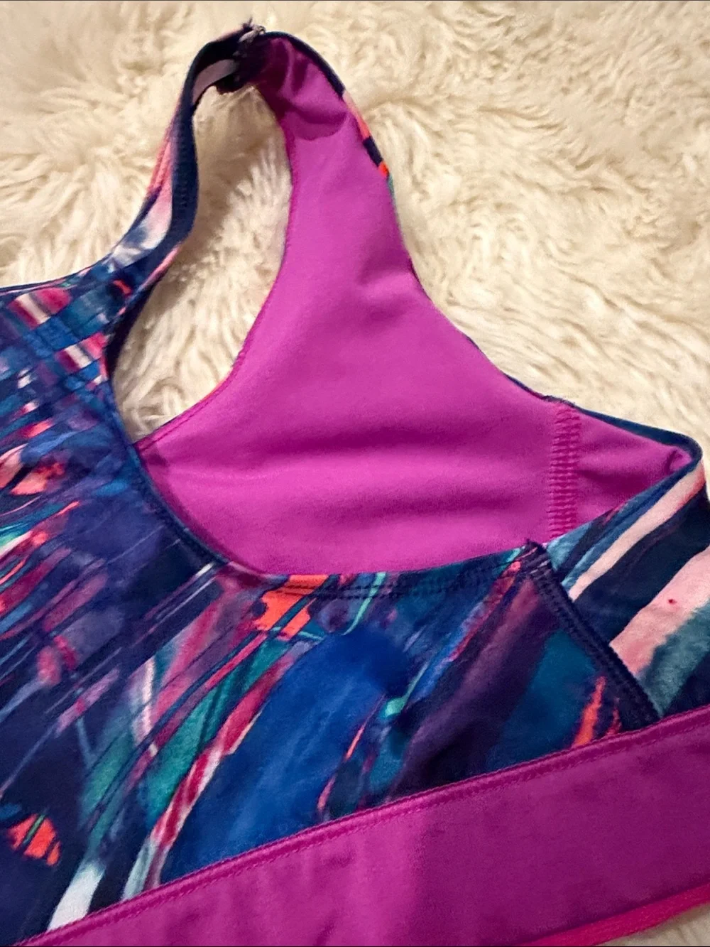 Reebok Girls' Vibrant Blue and Pink Rashguard Set